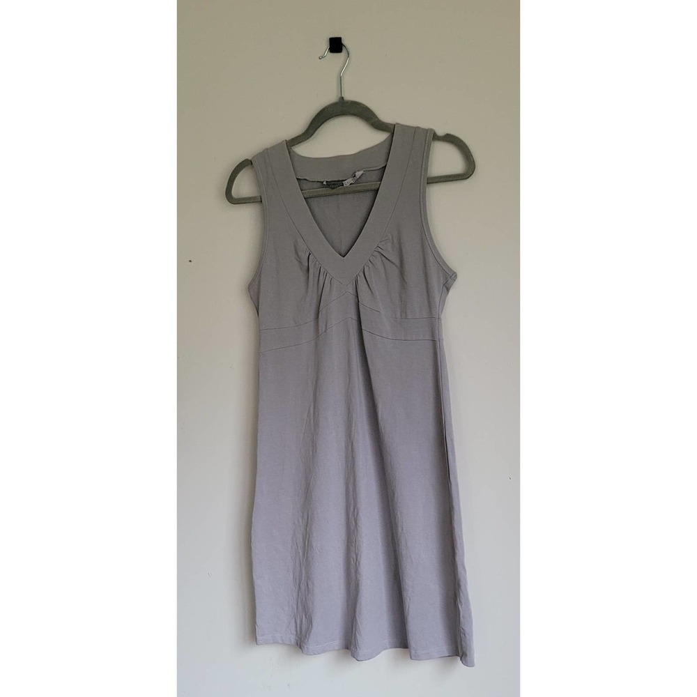 Athleta Tank Dress Gray Size Small Sleeveless V-Neck Cotton